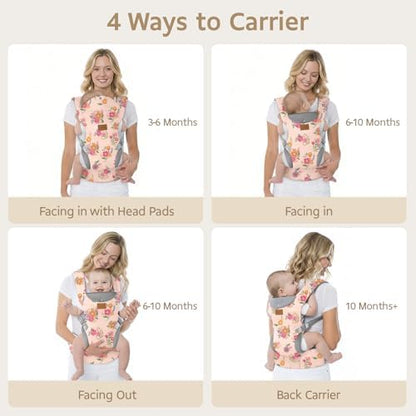 YooxArmor baby carrier showing adjustable head support for infants