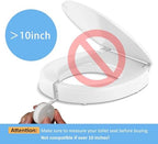 Flexible clear plastic potty training splash shield close up view