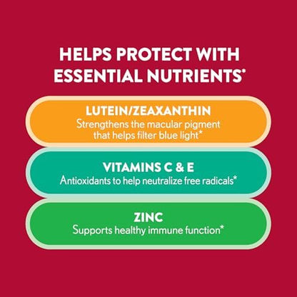 Back of Ocuvite bottle showing ingredients and supplement facts
