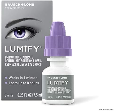 Comparison view of Lumify eye drops bottle size for travel convenience