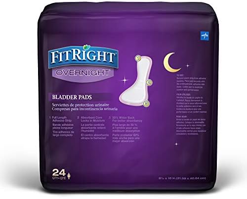 Medline FitRight nighttime incontinence protection liners demonstrating the extra wide back design for leak prevention.