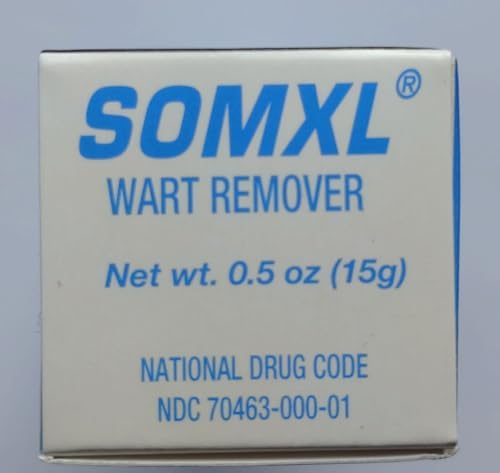Compact 0.5 ounce tube of SOMXL genital wart cream for discreet personal care.