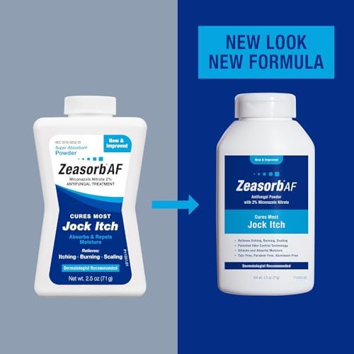 Zeasorb AF 2 percent miconazole nitrate powder bottle showing product label details