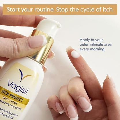 Vagisil daily creme with shea butter and sunflower oil for pH balance.
