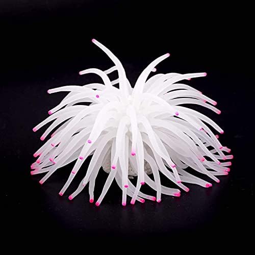White artificial sea anemone decoration for marine aquascaping