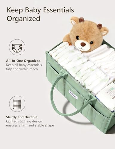Dadadeer portable nursery storage basket showing interior dividers
