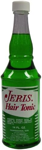 Two professional size bottles of imported Jeris classic revitalizing grooming treatment on a clean background