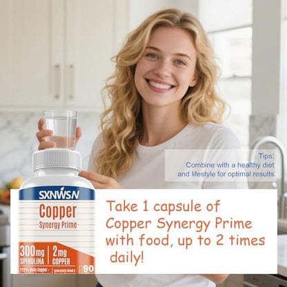 Side angle of Sxnwsn copper and spirulina whole food nutrition container