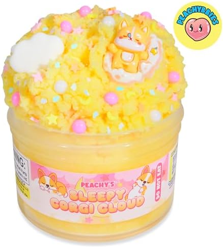 Peachybbies Sleepy Corgi Cloud Slime ASMR dough squeezing view