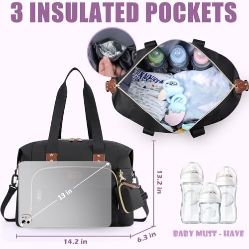 Tuwubi diaper caddy highlighting insulated bottle pockets