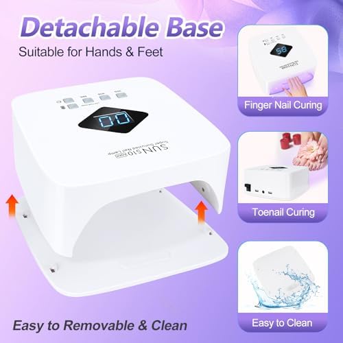 LKE nail lamp charging port and power button detail