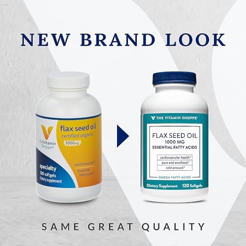 The Vitamin Shoppe organic flax seed oil supplement facts label