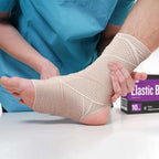 TenderGentle compression bandage providing support on a human leg