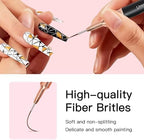 Close up of fine nylon nail art brushes for UV gel and acrylic painting