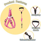 Durable high density nylon pet pig harness flat strap details.