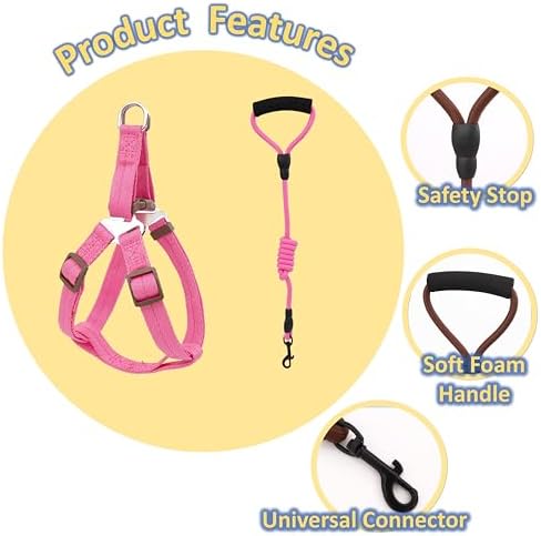 Durable high density nylon pet pig harness flat strap details.