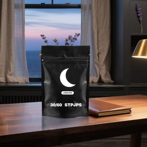 Black lavender scented mouth strips for sleep hygiene and snoring reduction.