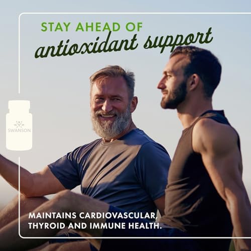 Swanson premium selenium 100 mcg supplement label details showcasing ingredient profile.