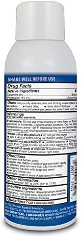 Cutter Calamine Plus Pramoxine Hydrochloride Spray back label displaying active ingredients.