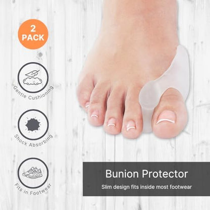 Side view of NatraCure gel bunion protector showing slim profile for shoes.