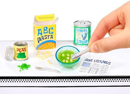 Unboxed miniature replica food ingredients from the SpongeBob series highlighting detailed DIY resin pieces