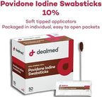 Dealmed antiseptic swabstick individual packet being opened for first aid use