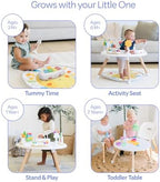 Little Acorn Move2Play 4-In-1 Baby Activity Center showing rotating seat