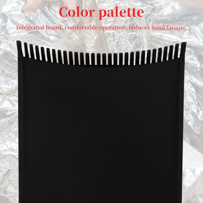 Black hair coloring paddle showing integrated teeth