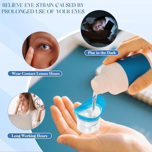 Comparison of the orange and blue transparent eye cleaning cups.