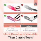 Saviland chrome powder applicator brush set packaging