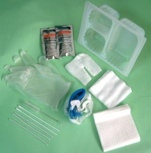 Legend M.D. Tracheostomy Care Cleaning Enhancement Tray front view showing sterile medical components.