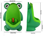 Rotating water wheel aiming target inside frog urinal