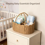 Close up of hand woven paper rope texture on nursery caddy