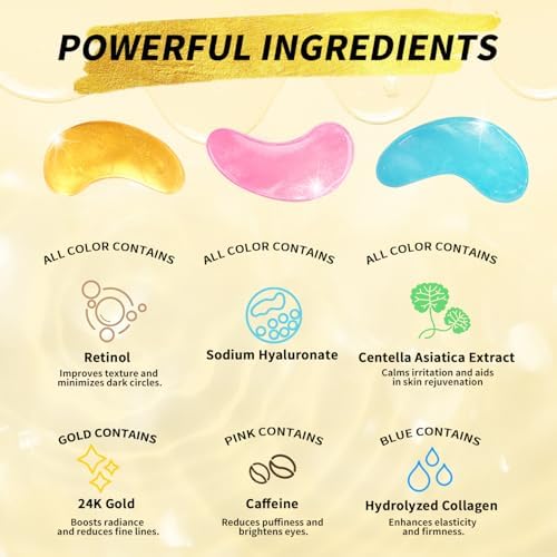 Close up of Tibobo hydrogel eye masks applied under the eye for dark circles treatment
