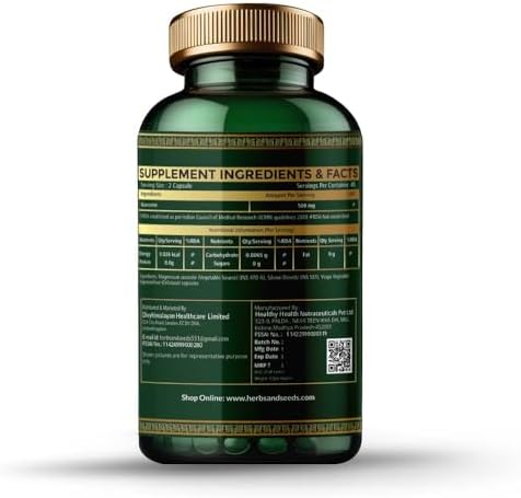 HERBS & SEEDS Quercetin 90 vegan capsules nutrition facts label section