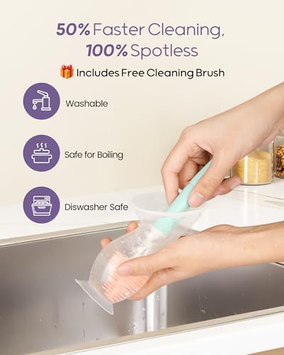 Nuliie food grade BPA free breast pump with included internal cleaning brush