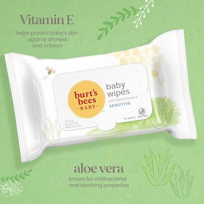 Burt's Bees aloe and vitamin E sensitive baby wipes cloth texture