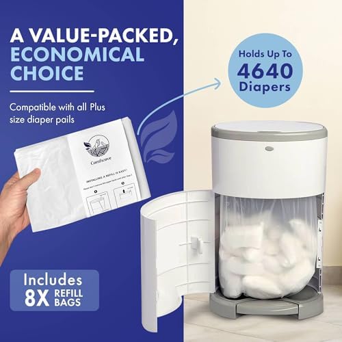 Full view of the Comficove diaper pail refill product set