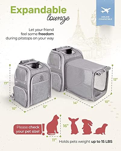 Top down view of the BriskTails grey cat bag featuring the convenient top opening for pets.