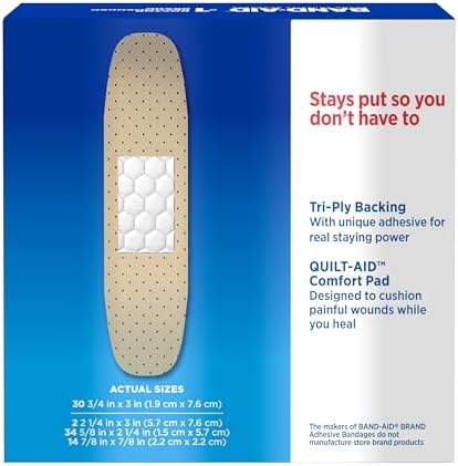 Individually wrapped sterile bandages for first aid protection.