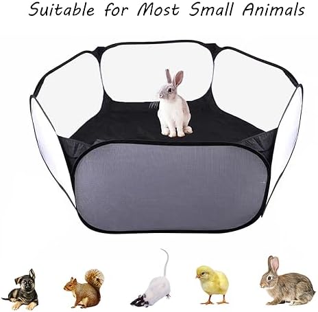 Small Animals Playpen, Portable Pop-up Open Interactive Pet Tent, Indoor Outdoor Fence for Rabbits, Guinea Pig, Hamster, Chinchillas, Kittens, Puppies - Image 4