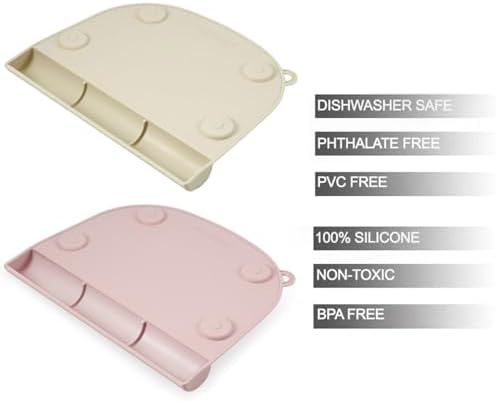 PandaEar non slip baby table mat showing four corner suction cups