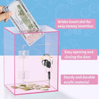 Kozsort lockable money jar close up view of the secure built in lock mechanism and keys