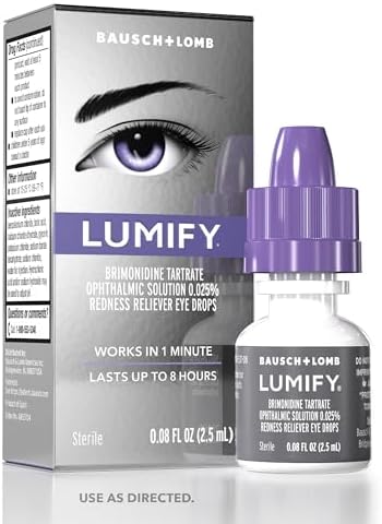 LUMIFY eye drops 2.5ml bottle showing brimonidine tartrate active ingredient