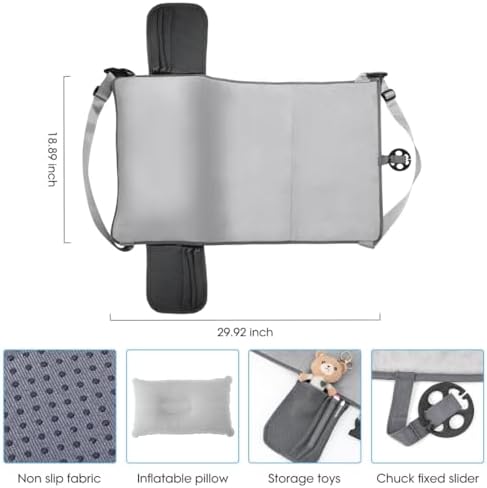 Wsoaam kids airplane seat extender inflated on a commercial airline seat