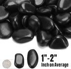 Black river rocks used as succulent plant top dressing