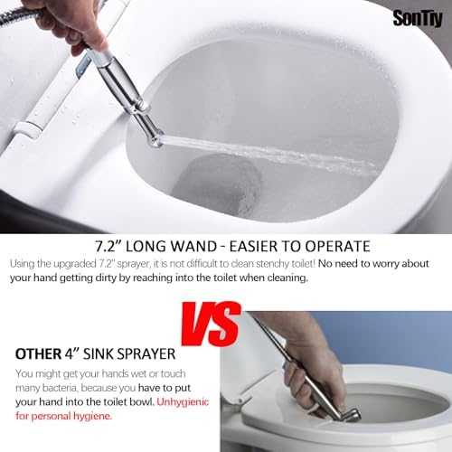 Close up of Sontiy bidet sprayer adjustable water pressure control