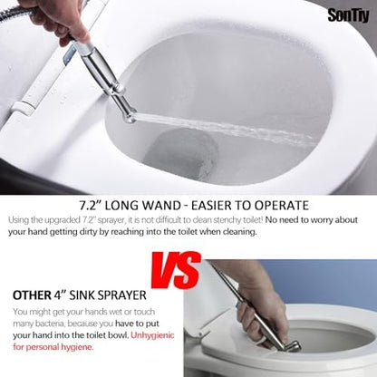 Close up of Sontiy bidet sprayer adjustable water pressure control