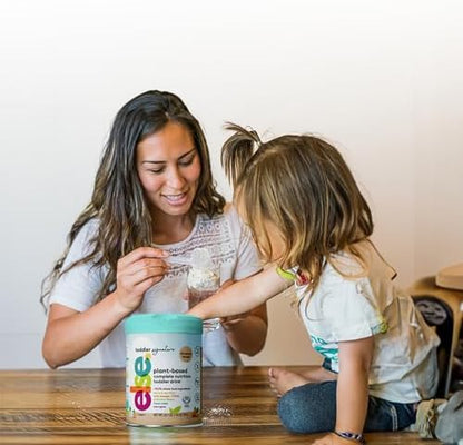 Back label of Else Nutrition formula container highlighting almond and buckwheat ingredients list