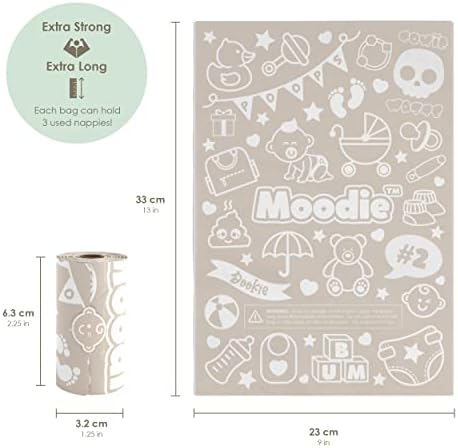 Moodie Teddy Bear Diaper Bag Dispenser compact size comparison in hand